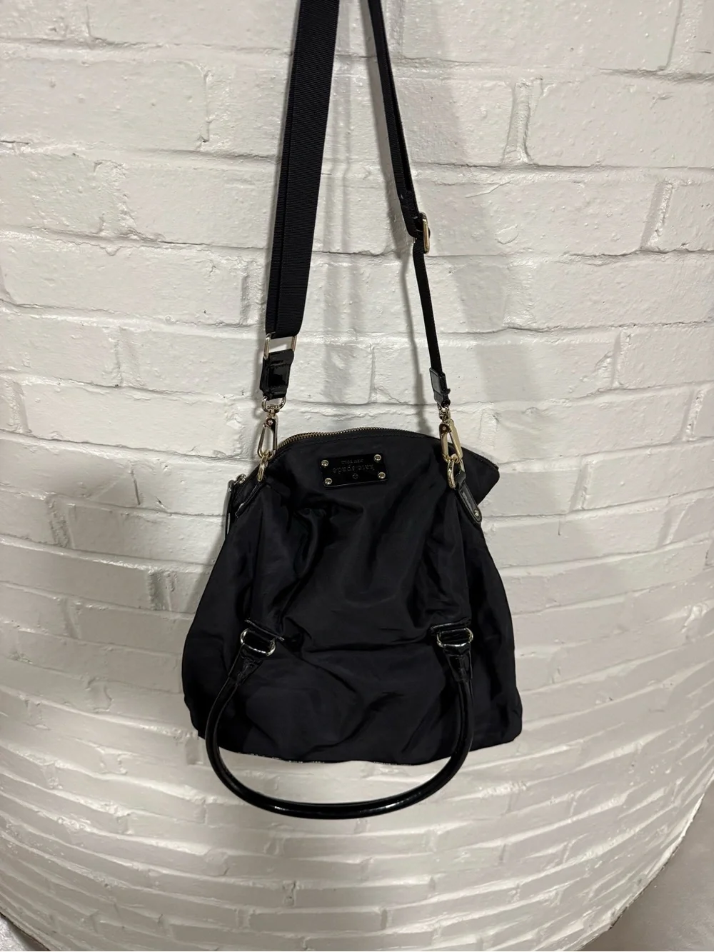Kate Spade New York Black Nylon Leslie Satchel Bag